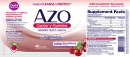 Label for Cranberry Gummies Berrylicious Flavor