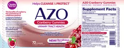 Label for Cranberry Gummies Berrylicious Flavor