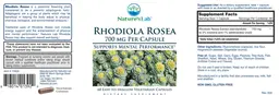 Label for Rhodiola Rosea 700 mg