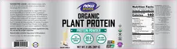 Label for Organic Plant Protein Creamy Vanilla
