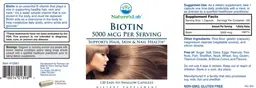 Label for Biotin 5000 mcg