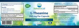 Label for L-Theanine 200 mg