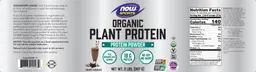 Label for Organic Plant Protein Creamy Chocolate