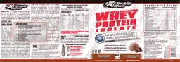 Label for 100% Pure Whey Protein Isolate Chocolate Flavor