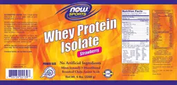 Label for Whey Protein Isolate Strawberry
