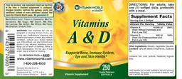 Label for Vitamins A & D