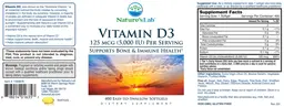 Label for Vitamin D3 125 mcg