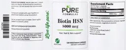 Label for Biotin HSN 8000 mcg
