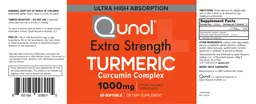 Label for Extra Strength Turmeric 1000 mg