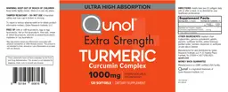 Label for Extra Strength Turmeric 1000 mg