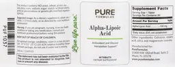 Label for Alpha-Lipoic Acid
