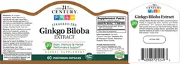 Label for Gingko Biloba Extract