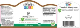 Label for E 90 mg (200 IU)