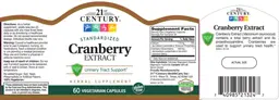 Label for Cranberry Extract