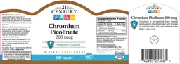 Label for Chromium Picolinate 200 mcg