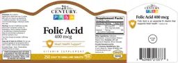 Label for Folic Acid 400 mcg