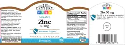 Label for Zinc 50 mg