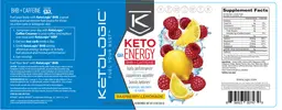 Label for Keto Energy BHB + Caffeine Raspberry Lemonade