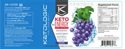 Label for Keto Energy BHB + Caffeine Grape