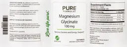 Label for Magnesium Glycinate 100 mg