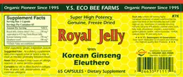 Label for Royal Jelly with Korean Ginseng Eleuthero