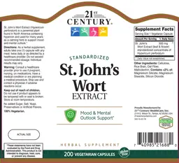 Label for St. John's Wort Extract