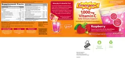 Label for 1,000 mg Vitamin C Raspberry