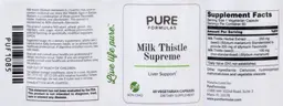 Label for Milk Thistle Supreme