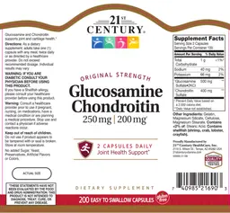 Label for Glucosamine 250 mg Chondroitin 200 mg