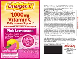 Label for 1,000 mg Vitamin C Pink Lemonade