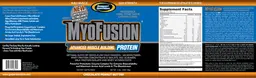 Label for Gaspari's MyoFusion Chocolate Peanut Butter