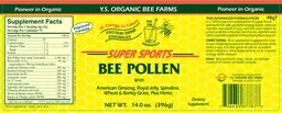 Label for Super Sports Bee Pollen