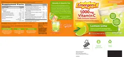 Label for 1,000 mg Vitamin C Lemon-Lime
