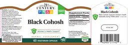Label for Black Cohosh