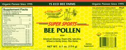 Label for Super Sports Bee Pollen