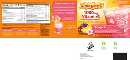 Label for 1,000 mg Vitamin C Tropical