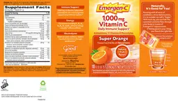Label for 1,000 mg Vitamin C Super Orange