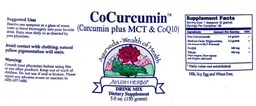 Label for CoCurcumin Drink Mix