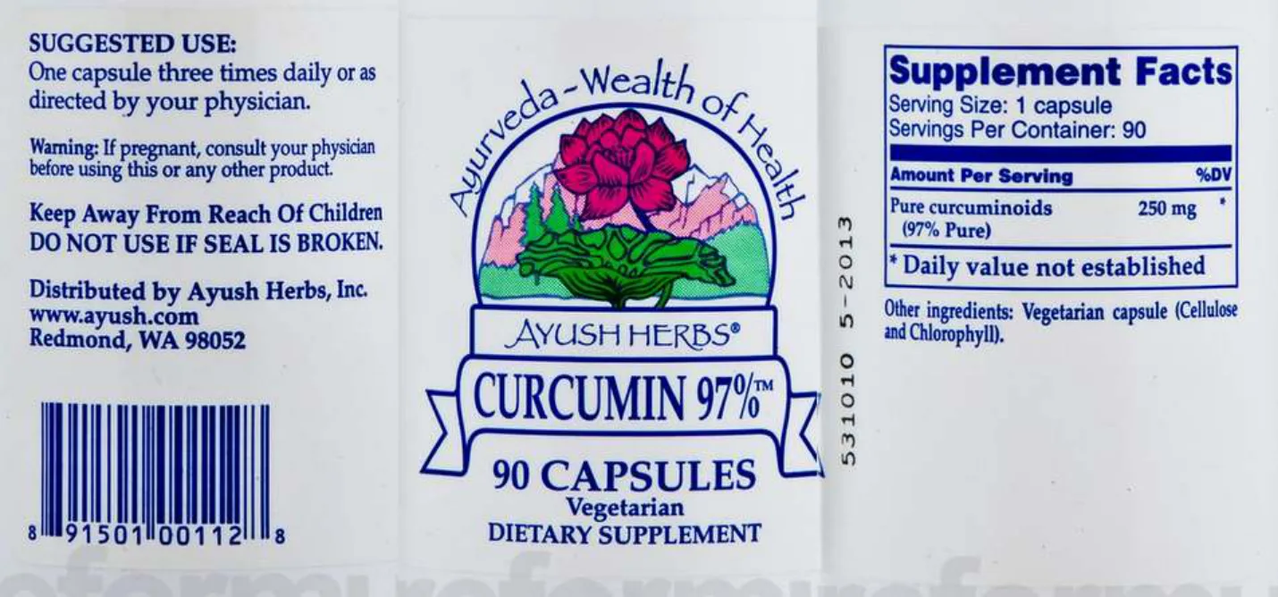 Label for Curcumin 97%