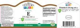 Label for Natural E 134 mg (200 IU)