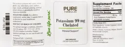 Label for Potassium 99 mg Chelated