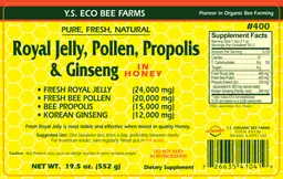Label for Royal Jelly, Pollen, Propolis & Ginseng in Honey