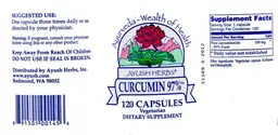 Label for Curcumin 97%