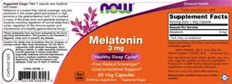 Label for Melatonin 3 mg