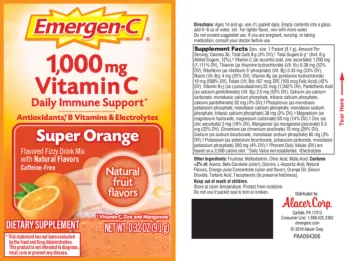 Label for 1,000 mg Vitamin C Super Orange