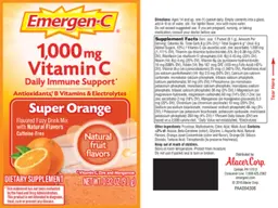 Label for 1,000 mg Vitamin C Super Orange