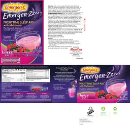 Label for Emergen-Zzzz Nighttime Sleep Aid with Melotonin Berry PM