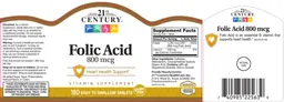 Label for Folic Acid 800 mcg