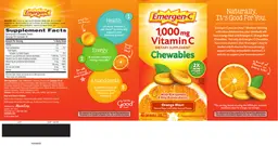 Label for 1,000 mg Vitamin C Chewables Orange Blast