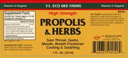 Label for Propolis & Herbs